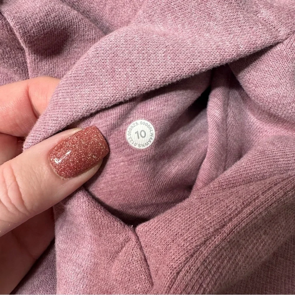 Lululemon Scuba Hoodie Jacket Light Cotton Fleece Heathered Velvet Dust Size 10